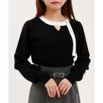 ニット セーター 配色アシメタイニットプルオーバー レディース