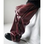  брюки-карго [ можно выбрать 4size | 2color ]2WAY боковой линия искусственная кожа широкий брюки | 2WAY Sideline fake l