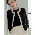 ショッピングリエディ ジャケット ノーカラージャケット 「MEISM by Re:EDIT」ツイードライクバイカラージャケット レディース