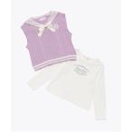tシャツ セーラーニットベスト &長袖Tシャツ セット キッズ 子供服 女の子