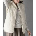 ベスト ジレ リバーシブルスタンドキルトベスト レディース