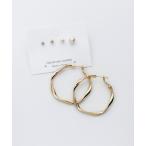 ショッピングパール ピアス ピアス ねじりピアス × パールピアス 3ピアスセット  (両耳用) レディース