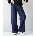 ジーンズ デニム デニムパンツ ステッチデニム ワイドパンツ レディース