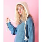 ショッピングＺＡＫＫＡ ニット帽 ニットキャップ an meets zakka ミックスニットフーディー帽 / メンズ レディース ユニセックス 帽子 頭巾 ニット帽 フード