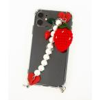 an meets zakka フルーツ＆パールチェーンスマホストラップ / スマホアクセサリー ハンドストラップ チェーングリップ ユニセックス スマ