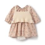 ベビー 「リンク」花柄ワンピースビスチェセット(ベビー)