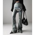 ジーンズ デニム デニムパンツ 「 ２color ／ 4size 」レイヤードウエストヴィンテージフレアデニム ／layered waist vint