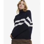 ショッピングボーダー ニット セーター ウールクルーネックボーダーニットセーター / タートルネック レディース