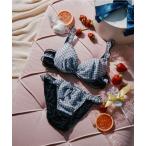 ブラジャー ショーツセット フラッフィーギンガムリボンブラジャー＆ショーツセット