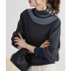 ニット セーター Eglantine ボーダー柄ハイネックプルオーバー レディース