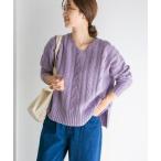 ニット セーター ハミルトンウールアラン柄プルオーバー レディース