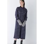 ワンピース コットン起毛チェックリブカラーシャツワンピース