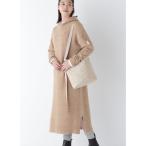 ショッピングニットワンピース ワンピース モヘア混フーディーニットワンピース