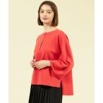 ニット セーター ワイドスリーブヘンリーネックニット レディース