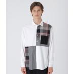 シャツ パッチワークチェックブラッシュドシャツ メンズ