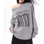 パーカー 前後2WAY　オフショルダーグラフィックトップス/ ビッグ シルエット スーパーオーバー サイズカラバリ豊富 長袖 レディース