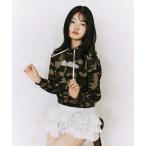 パーカー RHINSTONE CROP HOODIE/ラインストーンクロップフーディ レディース メンズ