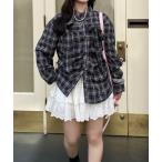 ブラウス シャツ 「Seoup」チェック柄ギャザーリボンブラウス レディース