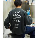 トレーナー スウェット 限定展開 111churros×FREAK'S STORE 別注 ビッグシルエット バックプリント クルーネックスウェット メ
