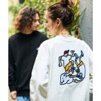 トレーナー スウェット matsui×FREAK'S STORE/マツイ×フリークスストア 別注「Dance」バックフェルト刺繍 クルーネック スウェ