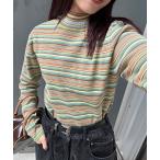 ニット セーター マルチボーダープチタートルニット レディース