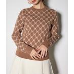 ショッピングモノグラム ニット セーター 「RIENDA GOLF」モノグラムロゴニットトップス 秋服 冬服 レディース