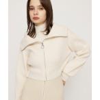 ニット セーター COLLAR ZIP CROP 2P TOPS カラー ジップ クロップ 2ピー トップス レディース