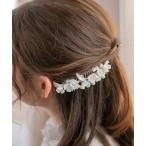 ホワイトセラミックフラワーヘアコーム