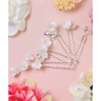 ヘアピン ニュアンスホワイトフラワーUピン 5本セット