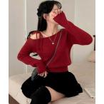 ニット セーター オフショルダー　ニットトップス/セーター レディース