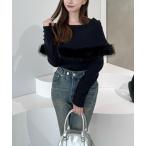 ニット セーター ケープファーニットトップス 「大人キレイめ 細見え エレガンススタイル」「再入荷」 レディース