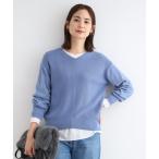 ニット セーター 「洗える／日本製／ウール混」Vネックラメニット レディース