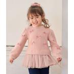 トレーナー  ふくれジャガードリボンチュニック キッズ 子供服 女の子