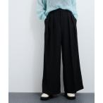 スラックス パンツ タックワイドパンツ レディース