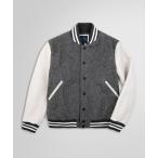 ブルゾン アウター ウール/カウレザー バーシティジャケット メンズ