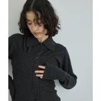 カーディガン 「洗える」「SETアイテム」キャミソールセットクロップドカシミア混カーディガン レディース