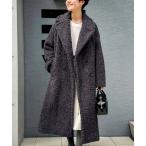 アウター フェイクテディファーロングコート レディース