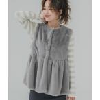 ベスト ジレ ファーペプラムベスト レディース