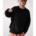 セーター ニット 無地＆総柄 モヘアタッチ クルーネック ニット メンズ レディース