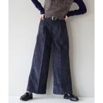 パンツ コーデュロイ ロールアップ ワイドパンツ レディース
