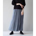 スカート フリース裏地付き ヴィンテージサテン マイクロプリーツスカート