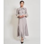 ワンピース バルーンチュール袖ワンピース