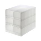 収納 ポリプロピレン　小物収納ケース　引出２個３段　約幅２６×奥行３７×高さ３２．５ｃｍ