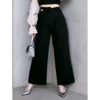 パンツ アシメベルトワイドパンツ レディース
