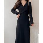 ワンピース カシュクールニットワンピース