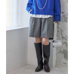 パンツ 千鳥 フラノ センター プレスショート パンツ レディース