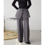 スラックス パンツ レイヤードデザ�