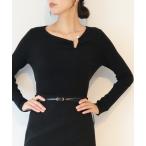 ニット セーター パールアクセントリブニット レディース