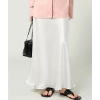 ショッピングサテン スカート ソリッドカラー サテン マーメイド ロング スカート