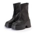 ブーツ レザー調 厚底 ハイヒール ショート ブーツ レディース